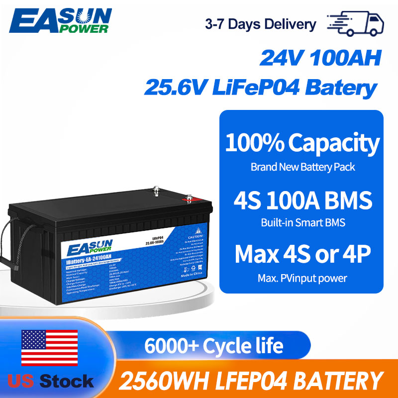 Grid Tie Inverter Limiter 2000W - Easun Power 24V 100Ah LiFePO4 Lithium