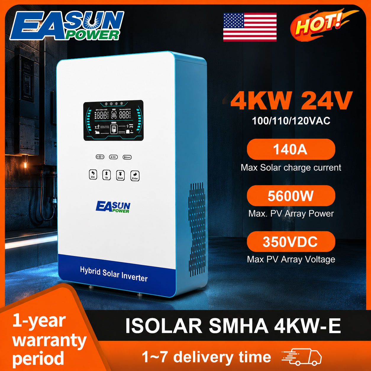 EASUN POWER 4KW 120V Off Grid  - огляд і ціна Grid Tie Inverter Limiter 2000W